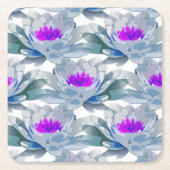 Graue und violette Blumenmuster Rechteckiger Pappuntersetzer (Vorderseite)