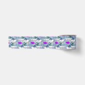 Graue und violette Blumenmuster Satinband (Vorderseite)