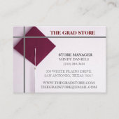 Graue und weinfarbige Graduierungskappe im Einzelh Visitenkarte (Vorderseite)