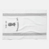 Graue und weiße Ananas Personalisiert Geschirrtuch (Horizontal)