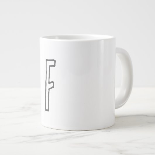Graue und weiße Anfangsbuchstaben Mit Monogramm Sc Jumbo-Tasse (Vorderseite Rechts)