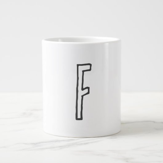 Graue und weiße Anfangsbuchstaben Mit Monogramm Sc Jumbo-Tasse (Vorderseite)