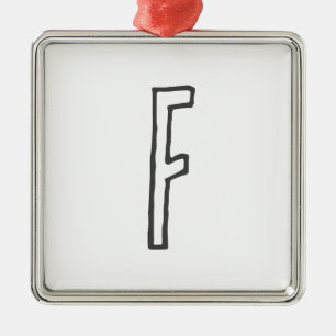 Graue und weiße Anfangsbuchstaben Mit Monogramm Sc Ornament Aus Metall