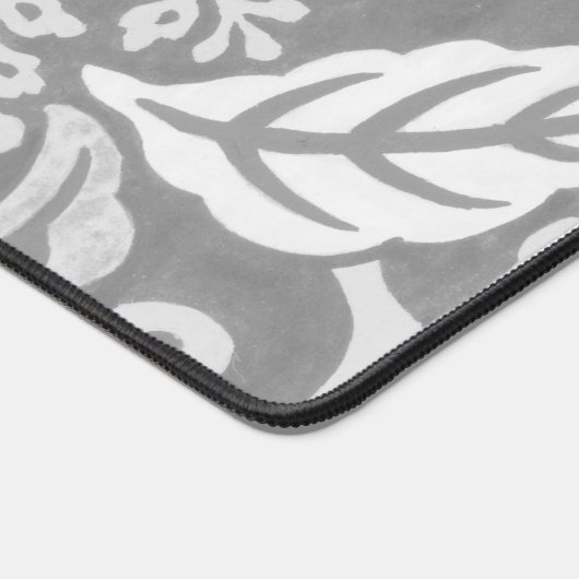Graue und weiße Art Deco Blumenstube Matte Pad Schreibtischunterlage (Ecke)