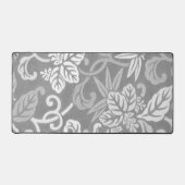 Graue und weiße Art Deco Blumenstube Matte Pad Schreibtischunterlage (Vorderseite)