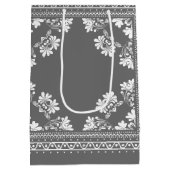 Graue und weiße Bandanna Medium Geschenktasche Mittlere Geschenktüte (Rückseite)