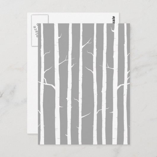 Graue und weiße Birkenbaum Postkarte (Vorne/Hinten)
