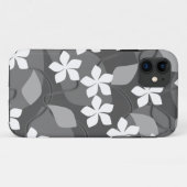 Graue und weiße Blumen. Blumenmuster Case-Mate iPhone Hülle (Rückseite (Horizontal))