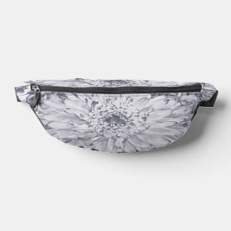 Graue und weiße Dahlienblume Bauchtasche