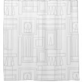 Graue und weiße Deko-Drucke Duschvorhang (Vorderseite)