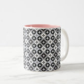 Graue und weiße Designs Zweifarbige Tasse (VorderseiteRechts)