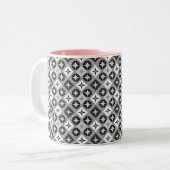 Graue und weiße Designs Zweifarbige Tasse (Vorderseite Links)