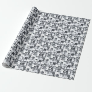 Graue und weiße Druckfarbe Geschenkpapier