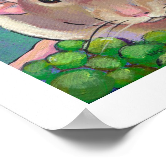 Graue und weiße Dumbo-Ratte-Malerei Poster (Ecke)