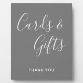 Graue und weiße elegante Kalligrafiekarten und Ges Fotoplatte (Vorderseite)