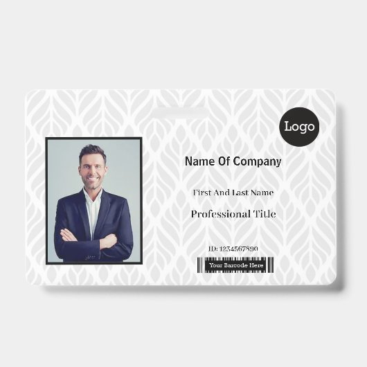 Graue und weiße Foto-ID Ausweis (Vorderseite)