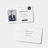 Graue und weiße Foto-ID Ausweis (Vorder- & Rückseite)