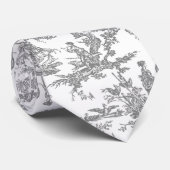 Graue und weiße französische Toile Neck Tie Krawatte (Gerollt)