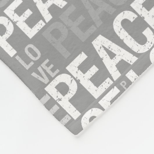 Graue und weiße FriedensLiebe Fleecedecke (Ecke)