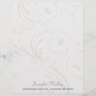 Graue und weiße Geblüht Letterhead Stationery
