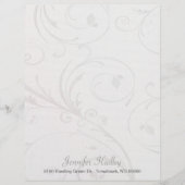 Graue und weiße Geblüht Letterhead Stationery (Vorderseite)