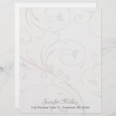 Graue und weiße Geblüht Letterhead Stationery (Vorne/Hinten)