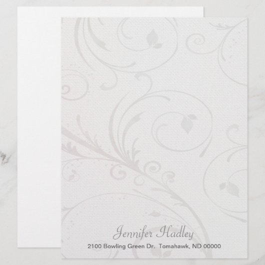 Graue und weiße Geblüht Letterhead Stationery (Vorne/Hinten)