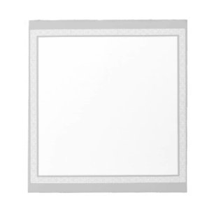 graue und weiße geometrische Grenze Notizblock