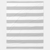 Graue und weiße gestreifte Fleece-Decke Fleecedecke (Vorderseite)