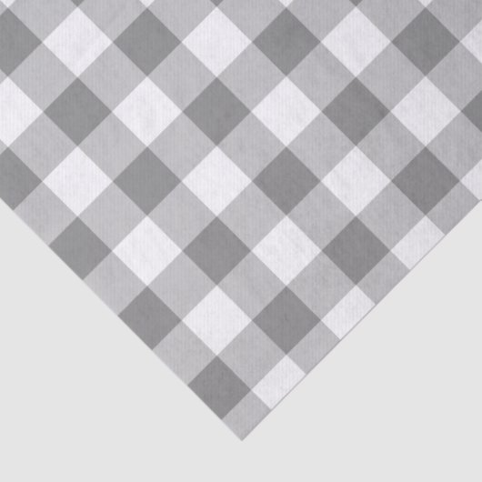 Graue und weiße Gingham-Karo-Muster Seidenpapier (Ausschnitt)