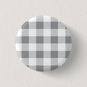 Graue und weiße Gingham-Muster Button