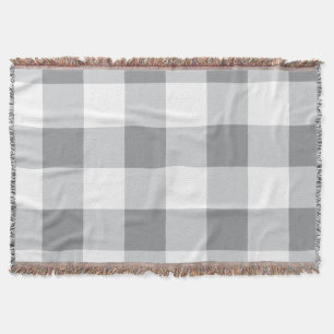Graue und weiße Gingham-Muster Decke