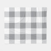 Graue und weiße Gingham-Muster Fleecedecke (Vorderseite (Horizontal))