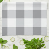 Graue und weiße Gingham-Muster Geschirrtuch (Gefaltet)