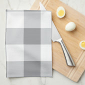 Graue und weiße Gingham-Muster Geschirrtuch (Viertel Falte)