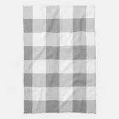 Graue und weiße Gingham-Muster Geschirrtuch (Vertikal)