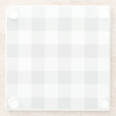 Graue und weiße Gingham-Muster Glasuntersetzer (Rückseite)