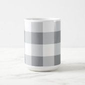 Graue und weiße Gingham-Muster Kaffeetasse (Mittel)