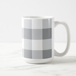 Graue und weiße Gingham-Muster Kaffeetasse