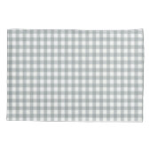 Graue und weiße Gingham-Muster Kissenbezug (Rückseite-Links)