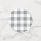 Graue und weiße Gingham-Muster Konfetti (Klein Vorderseite)