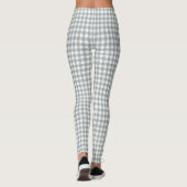 Graue und weiße Gingham-Muster Leggings (Rückseite)