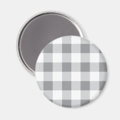 Graue und weiße Gingham-Muster Magnet (Vorderseite/Rückseite)