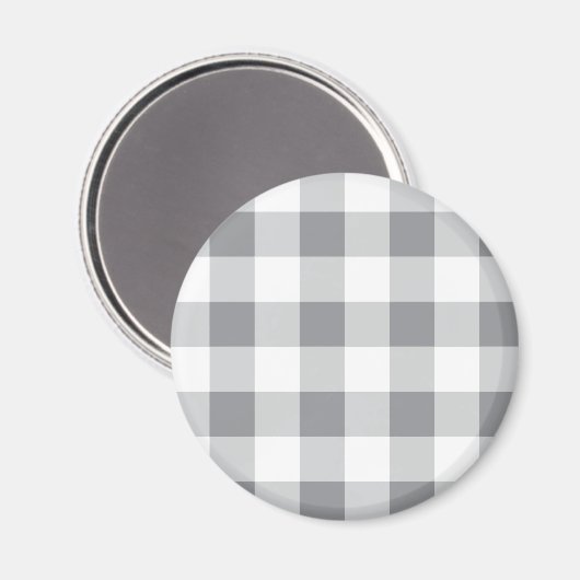 Graue und weiße Gingham-Muster Magnet (Vorderseite/Rückseite)