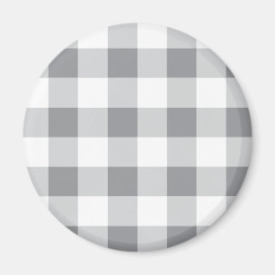 Graue und weiße Gingham-Muster Magnet