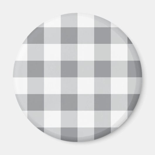 Graue und weiße Gingham-Muster Magnet (Vorne)