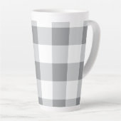 Graue und weiße Gingham-Muster Milchtasse (Rechte Ecke)