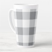 Graue und weiße Gingham-Muster Milchtasse (Linke Ecke)