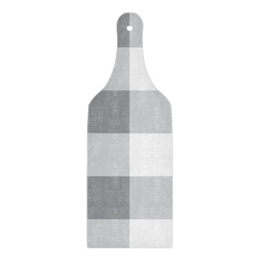 Graue und weiße Gingham-Muster Schneidebrett (Vorderseite)