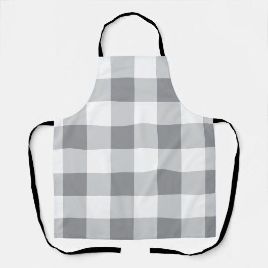 Graue und weiße Gingham-Muster Schürze (Vorderseite)
